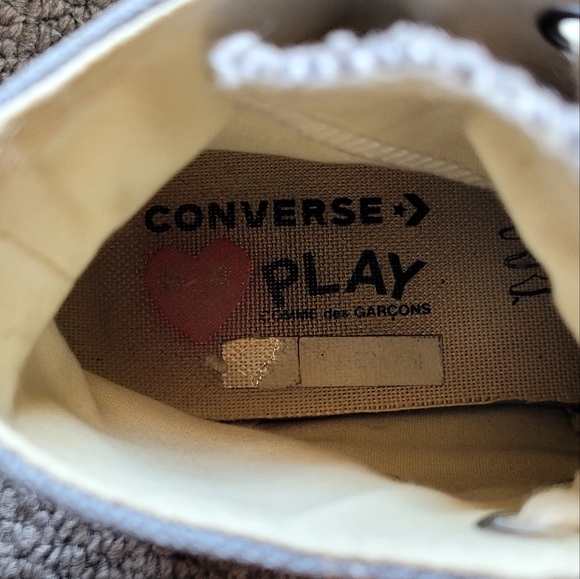 Converse Comme des Garcons PLAY CDG  chuck 70 high size M 4 or W 6 grey collab - Picture 2 of 6